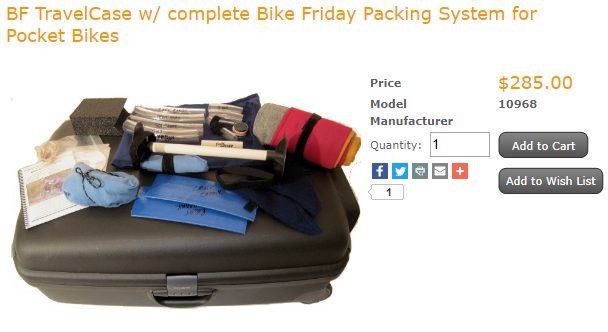 BF TravelCase w/ complete Bike Friday Packing System for Pocket Bikes