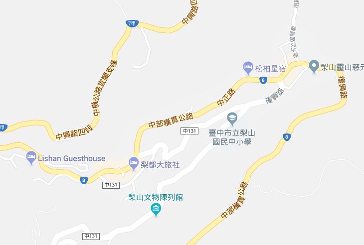 梨山周辺の宿泊施設