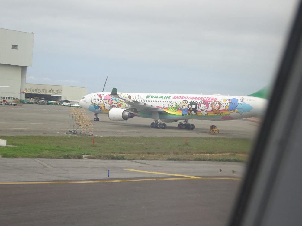 エバー航空のキティちゃん飛行機