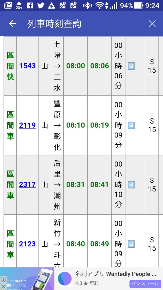 台鐵台中駅から高鐵台中への列車