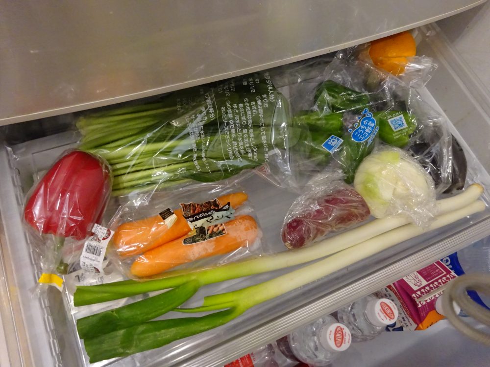 冷蔵庫の中は野菜がぎっしり
