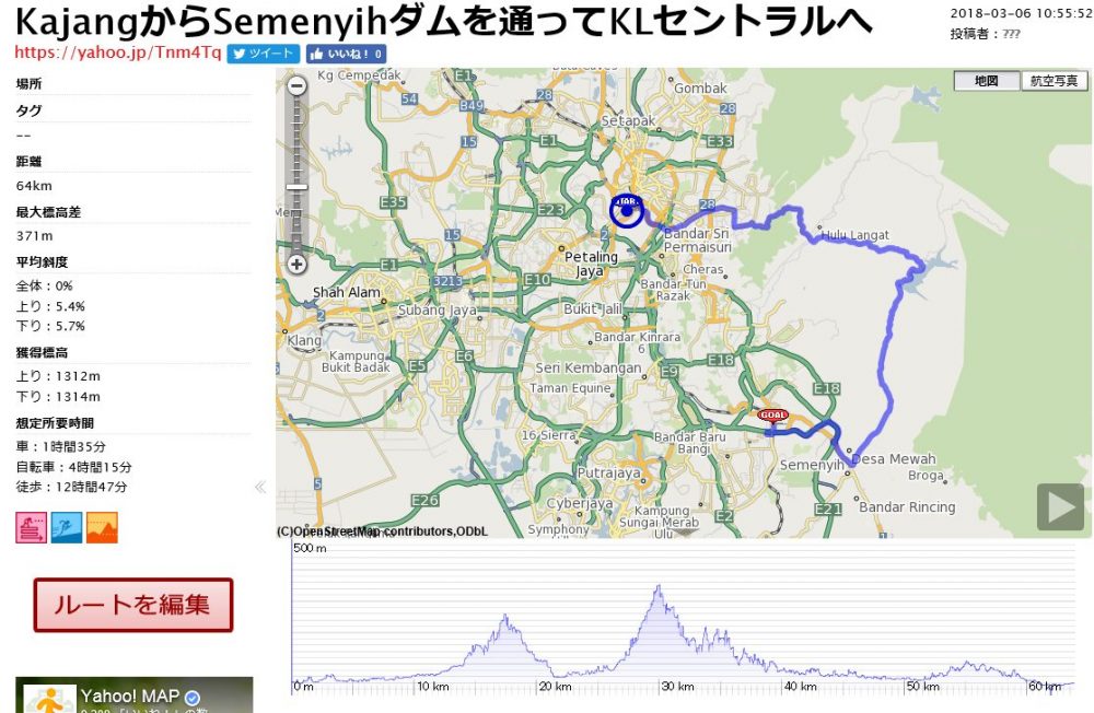 KajangからSemenyihダムを通ってKLセントラルへ