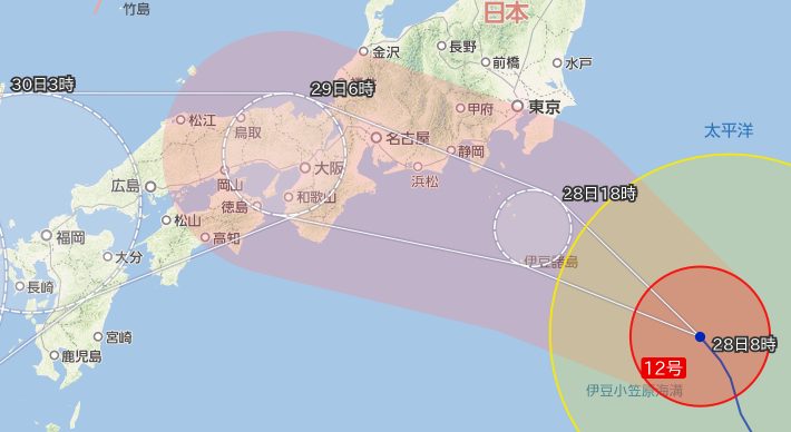 台風12号進路