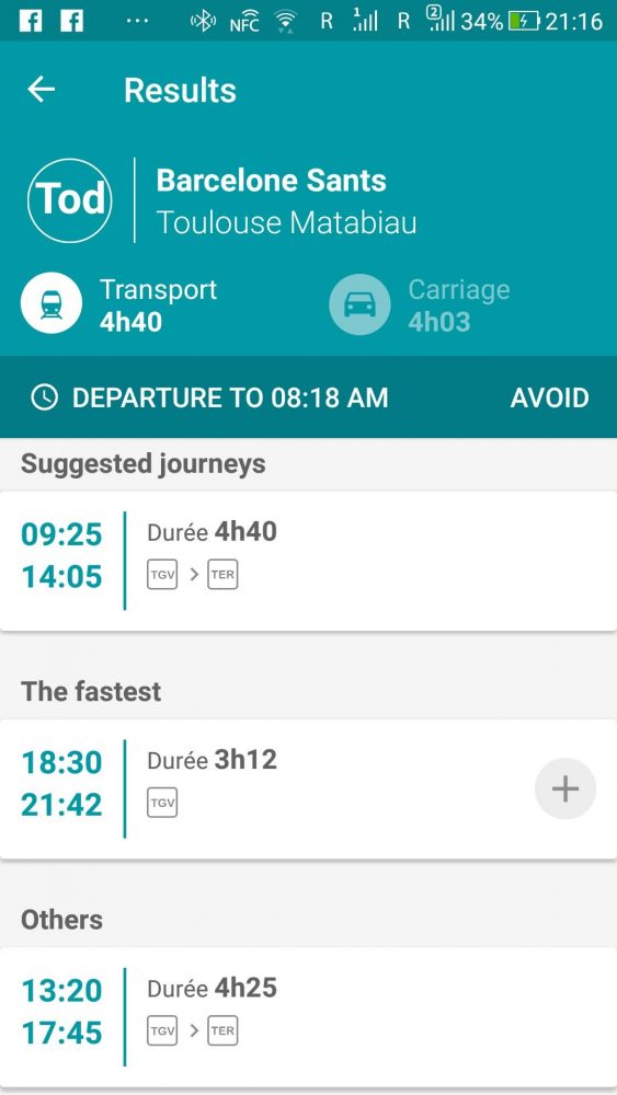 SNCFのチケット購入は電車ごとに