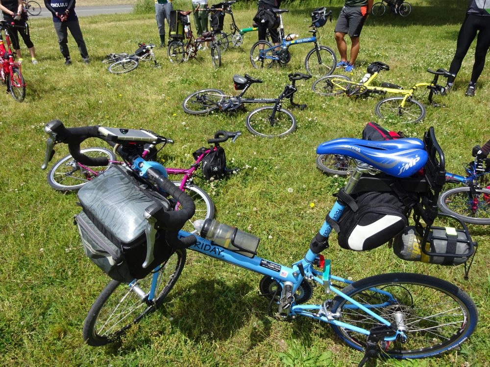 荒川にてBikeFriday Meetingのブリーフィングと自己紹介