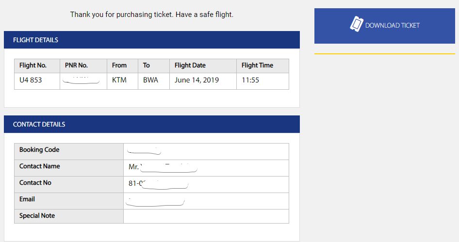 ブッタエアーの航空券買えました