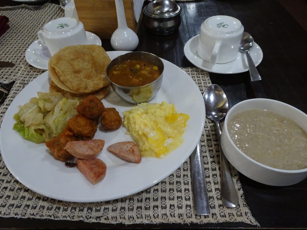 ポカラのホテルダンデライオンの朝食