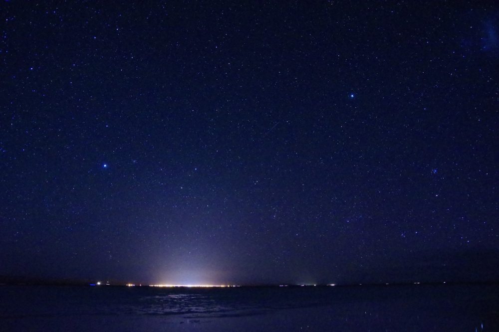 ウユニ塩湖での満天の星空