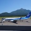 利尻空港と千歳行ANA4930便から見える利尻山