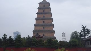 唐の時代に建造された煉瓦造りの美しい塔