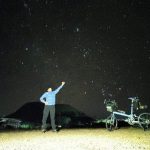 硫黄島港でスマートフォンを使って星空撮影